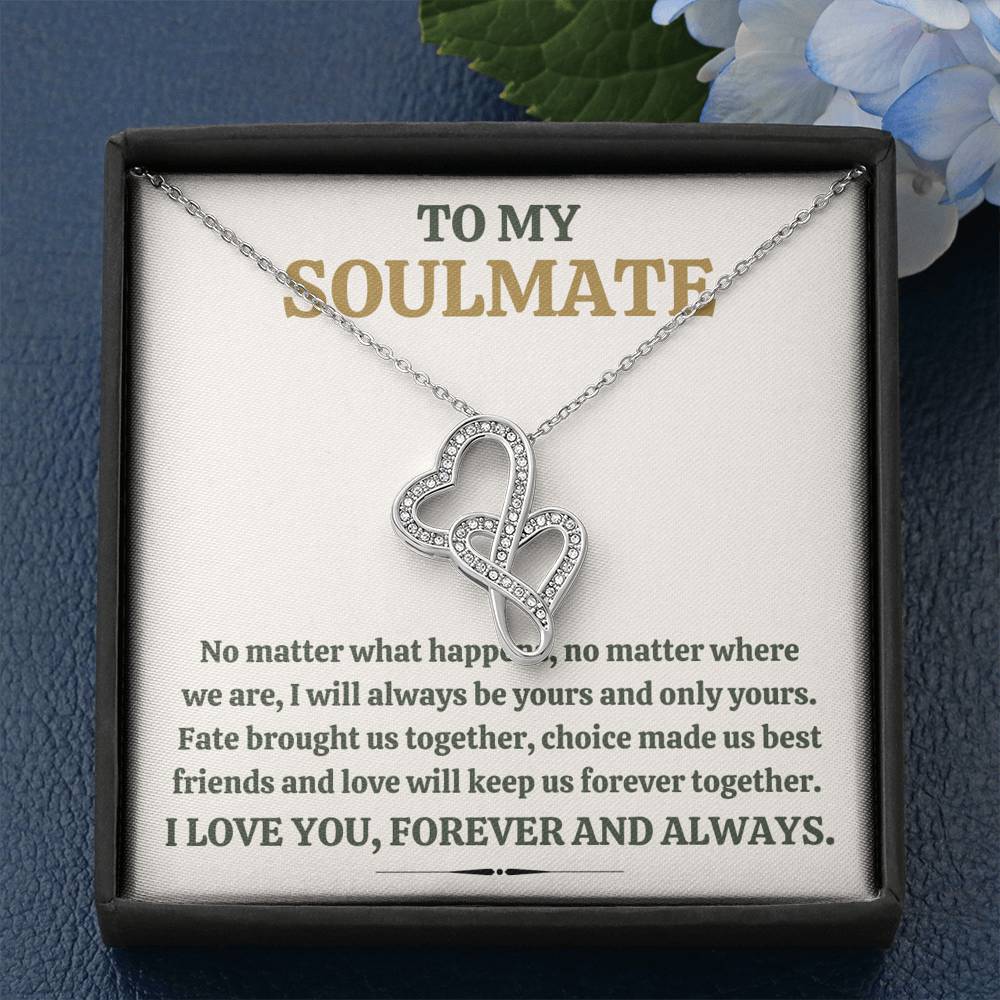 TO MY SOULMATE "FOREVER TOGETHER" DOUBLE HEARTS NECKLACE GIFT SET - ON CLOUD NINE GIFTS