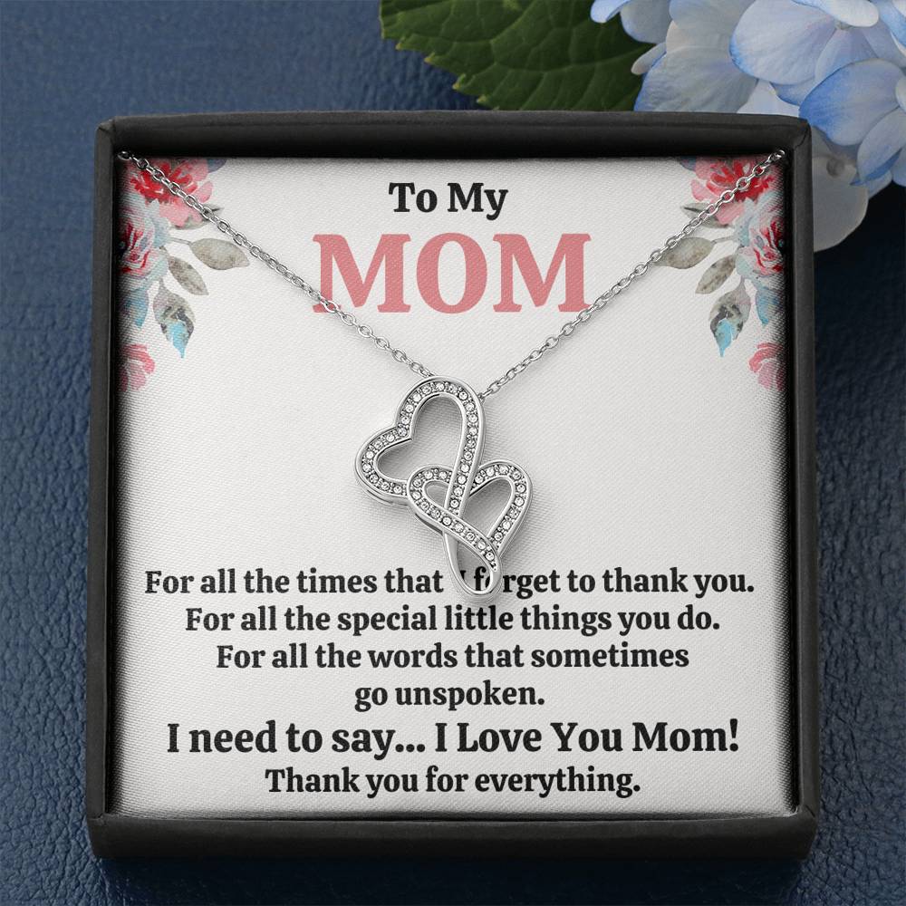 TO MY MOM "FOR ALL" DOUBLE HEARTS NECKLACE GIFT SET - ON CLOUD NINE GIFTS
