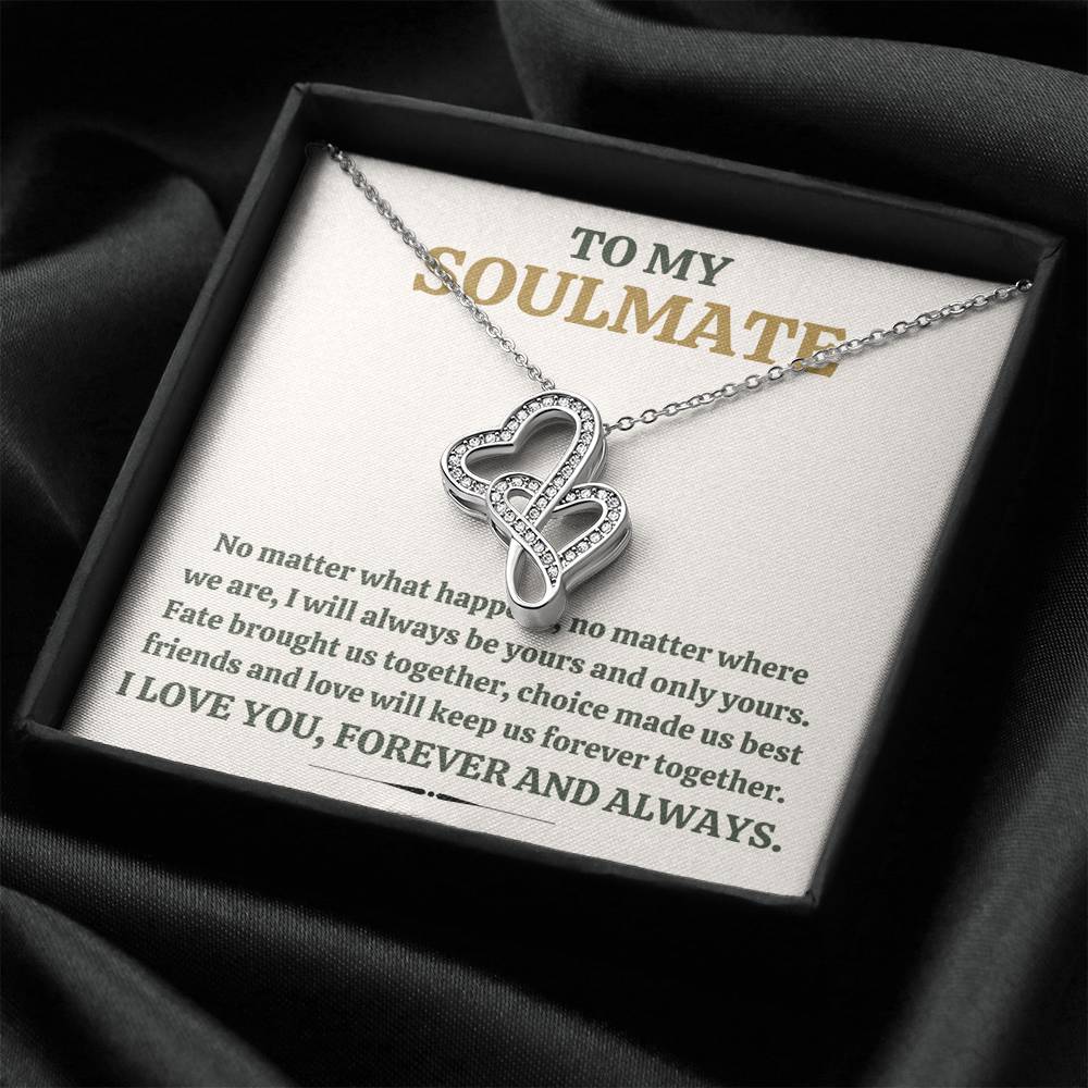 TO MY SOULMATE "FOREVER TOGETHER" DOUBLE HEARTS NECKLACE GIFT SET - ON CLOUD NINE GIFTS