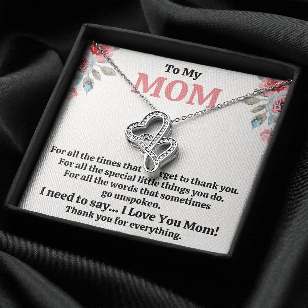 TO MY MOM "FOR ALL" DOUBLE HEARTS NECKLACE GIFT SET - ON CLOUD NINE GIFTS