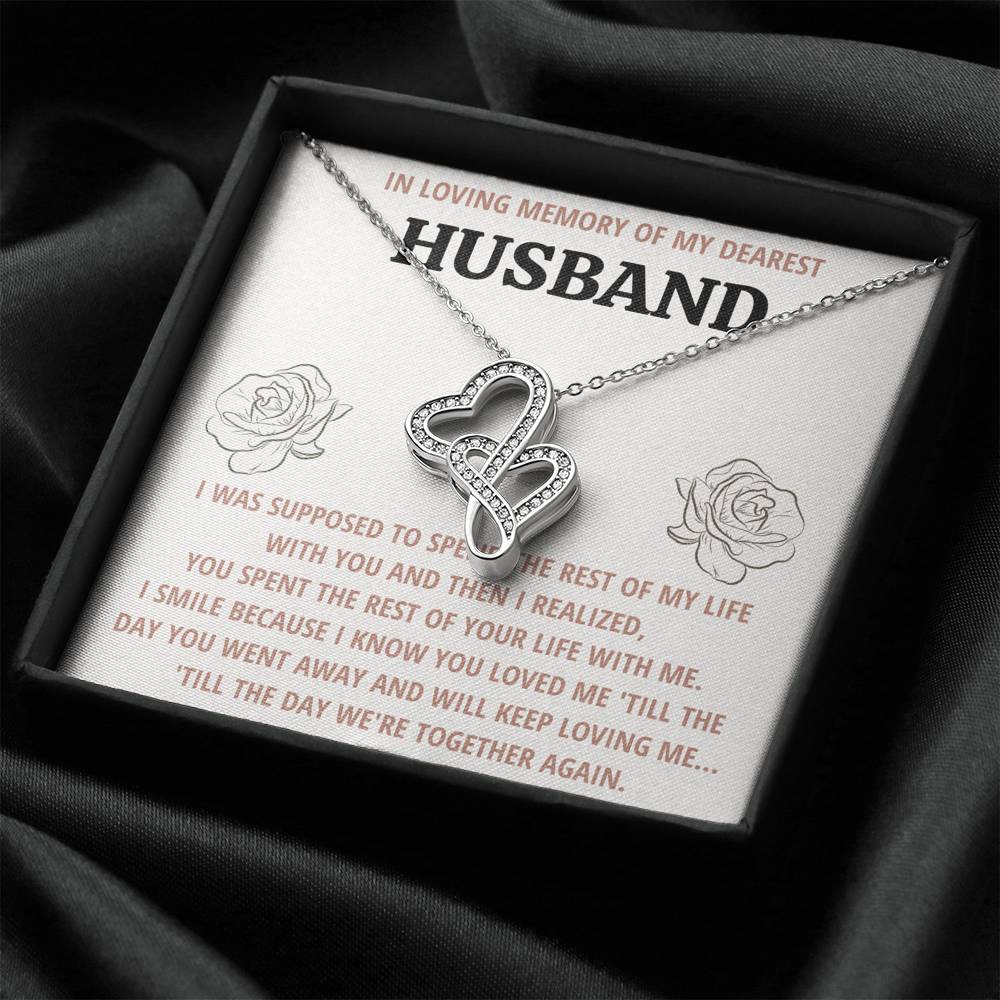 TO MY HUSBAND "LIFE" REMEMBRANCE DOUBLE HEARTS NECKLACE GIFT SET - ON CLOUD NINE GIFTS