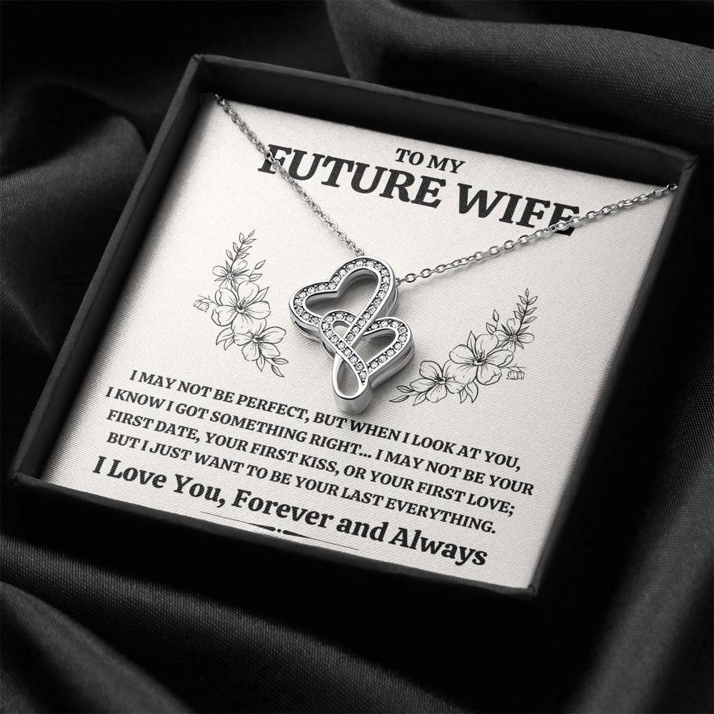 TO MY FUTURE WIFE "SOMETHING RIGHT" DOUBLE HEARTS NECKLACE GIFT SET - ON CLOUD NINE GIFTS