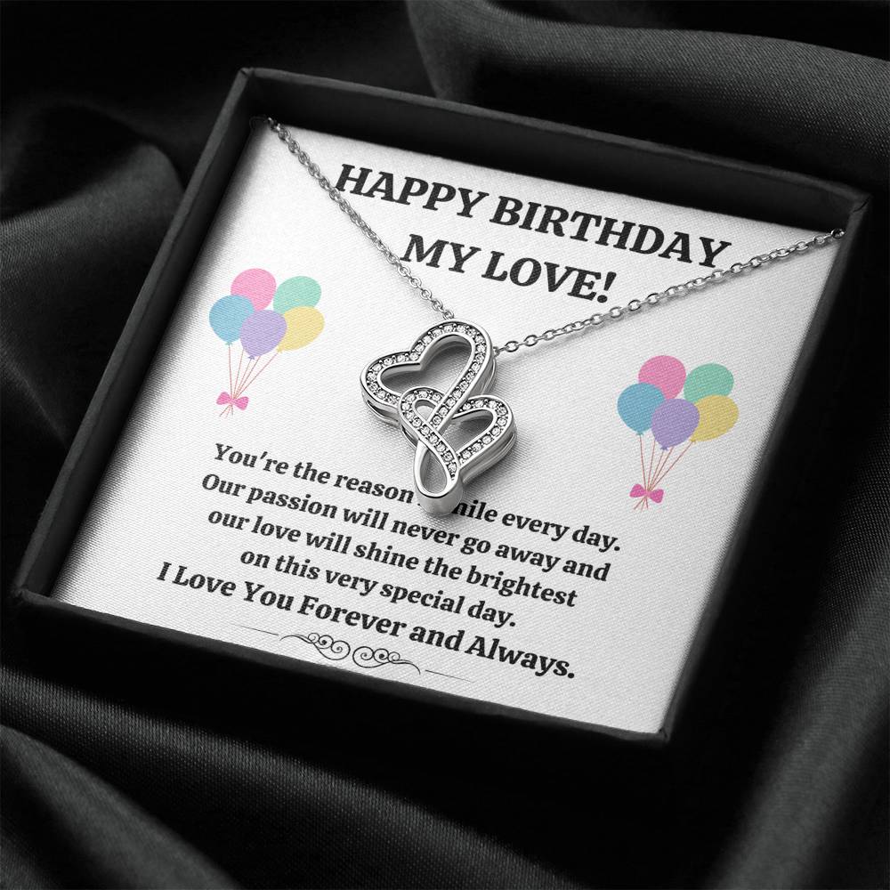 TO MY LOVE "REASON I SMILE" DOUBLE HEARTS NECKLACE GIFT SET - ON CLOUD NINE GIFTS