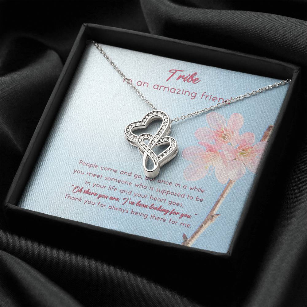 TO MY FRIEND "COME AND GO" DOUBLE HEARTS NECKLACE GIFT SET - ON CLOUD NINE GIFTS