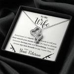 TO MY WIFE "VETERAN - BREATHING" DOUBLE HEARTS NECKLACE GIFT SET - ON CLOUD NINE GIFTS