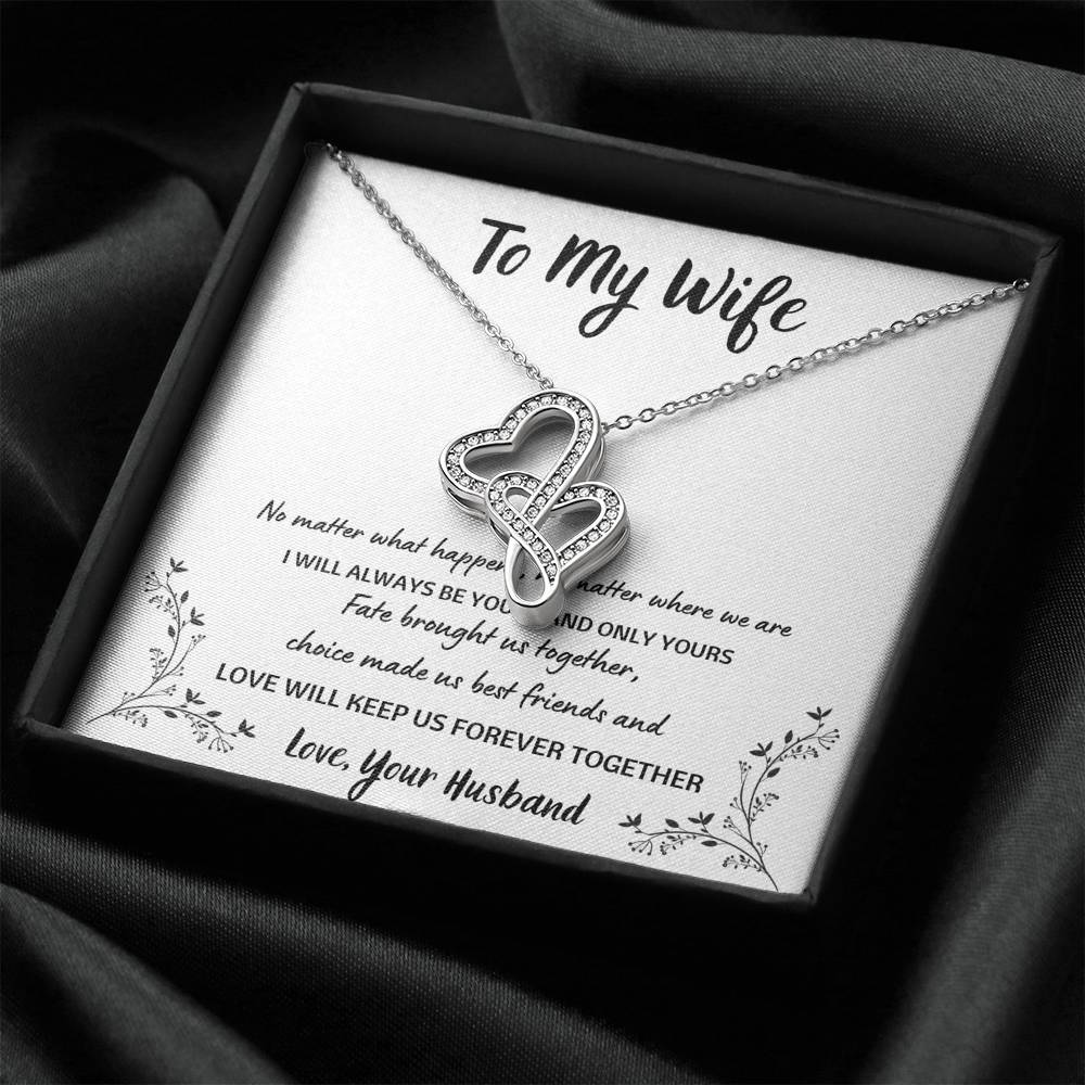 TO MY WIFE "FOREVER TOGETHER" DOUBLE HEARTS NECKLACE GIFT SET - ON CLOUD NINE GIFTS