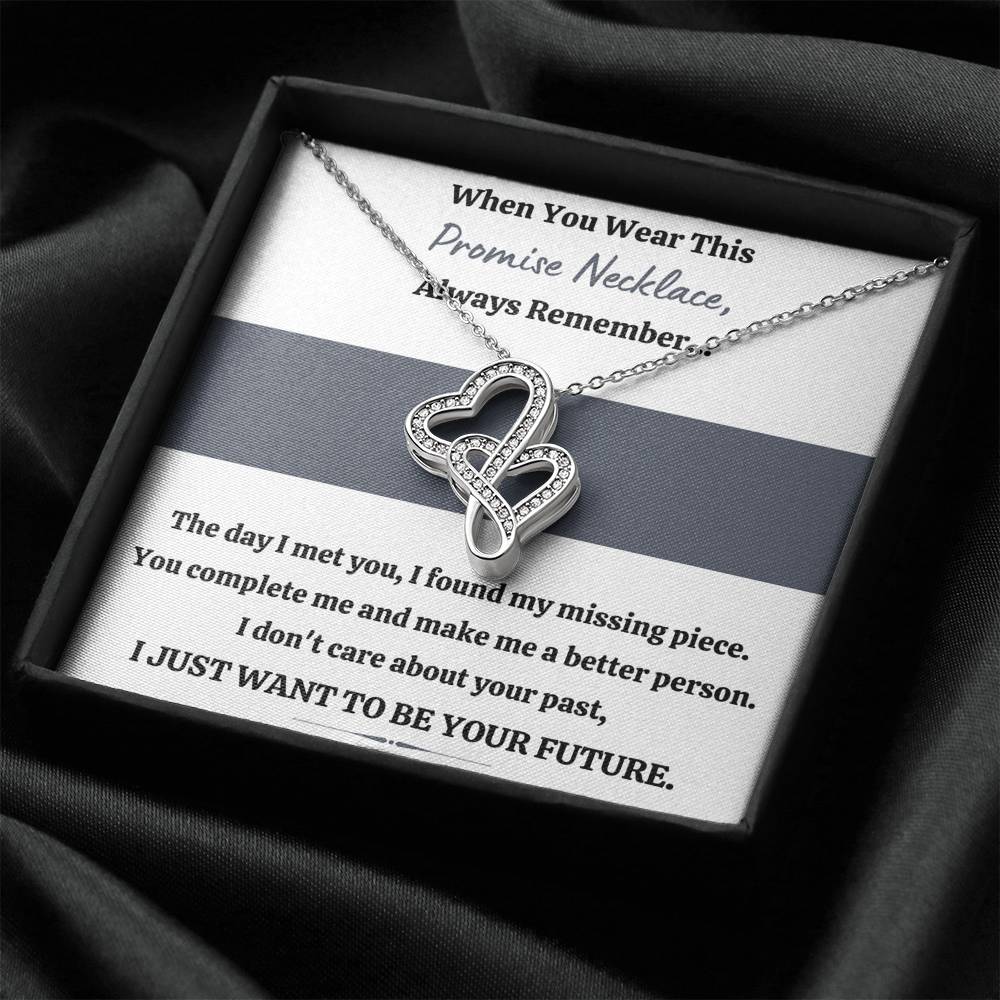 TO MY LOVE "PROMISE NECKLACE - YOUR FUTURE" DOUBLE HEARTS NECKLACE GIFT SET - ON CLOUD NINE GIFTS