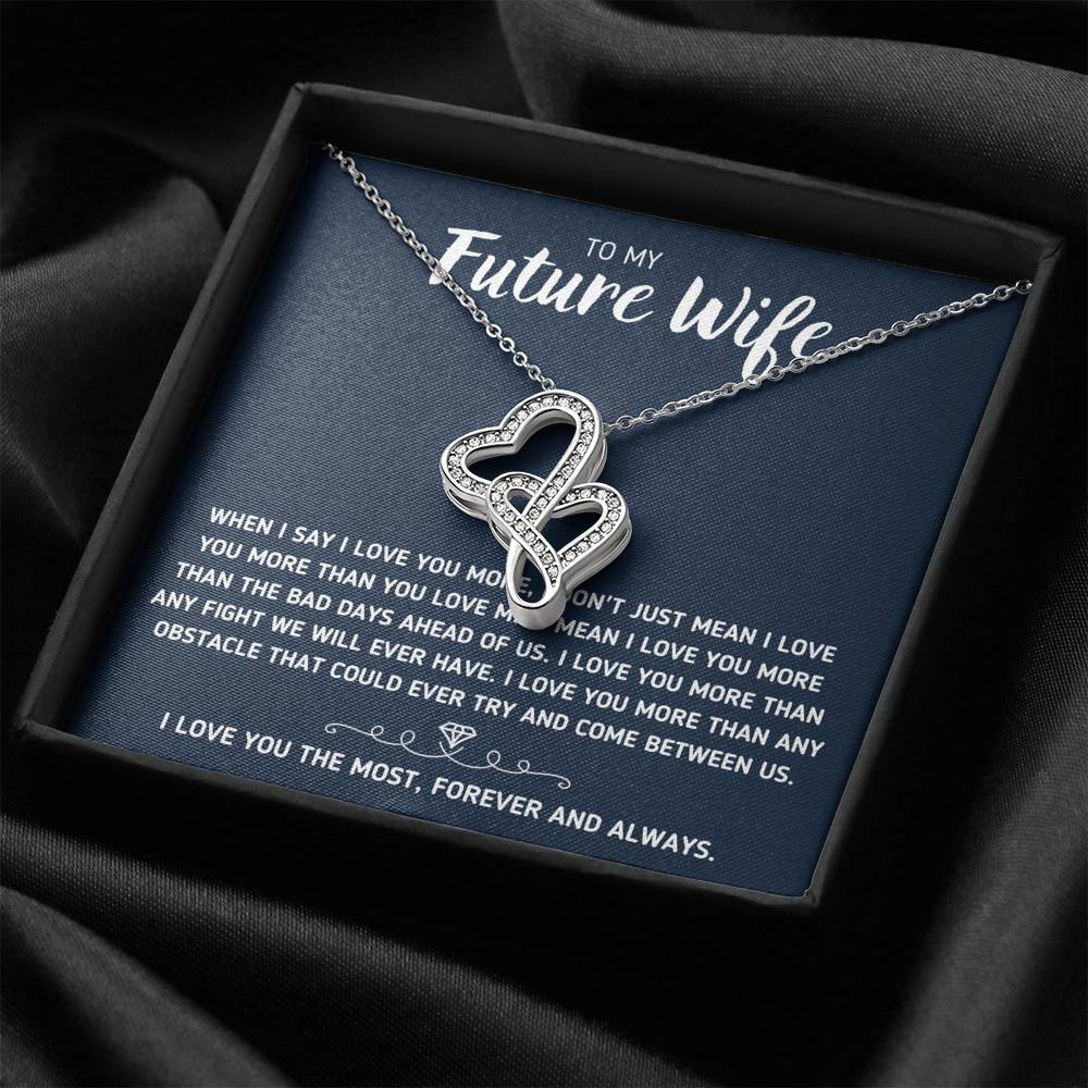 TO MY FUTURE WIFE "LOVE YOU THE MOST" DOUBLE HEARTS NECKLACE GIFT SET - ON CLOUD NINE GIFTS
