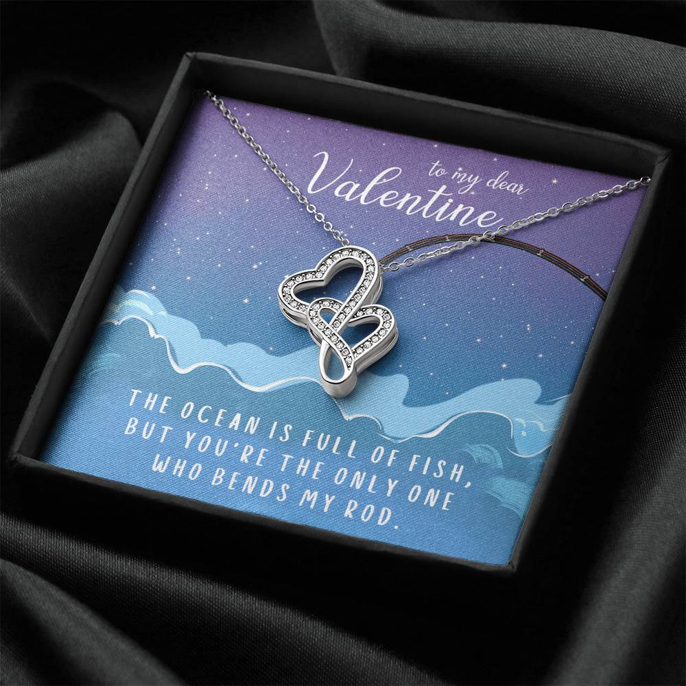 TO MY DEAR VALENTINE "FISH" DOUBLE HEARTS NECKLACE VALENTINES DAY GIFT SET - ON CLOUD NINE GIFTS