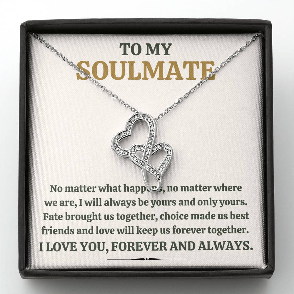 TO MY SOULMATE "FOREVER TOGETHER" DOUBLE HEARTS NECKLACE GIFT SET - ON CLOUD NINE GIFTS