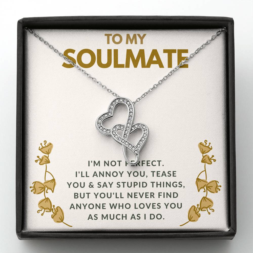 TO MY SOULMATE "TEASE YOU" DOUBLE HEARTS NECKLACE GIFT SET - ON CLOUD NINE GIFTS