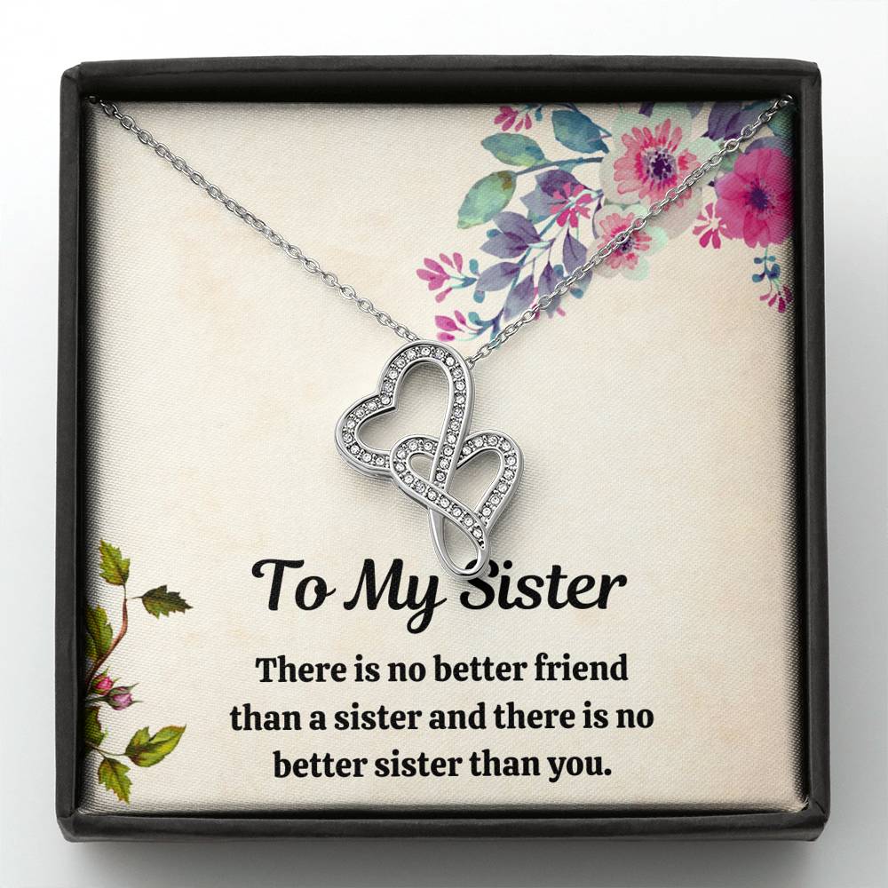 TO MY SISTER "FRIEND" DOUBLE HEARTS NECKLACE GIFT SET - ON CLOUD NINE GIFTS