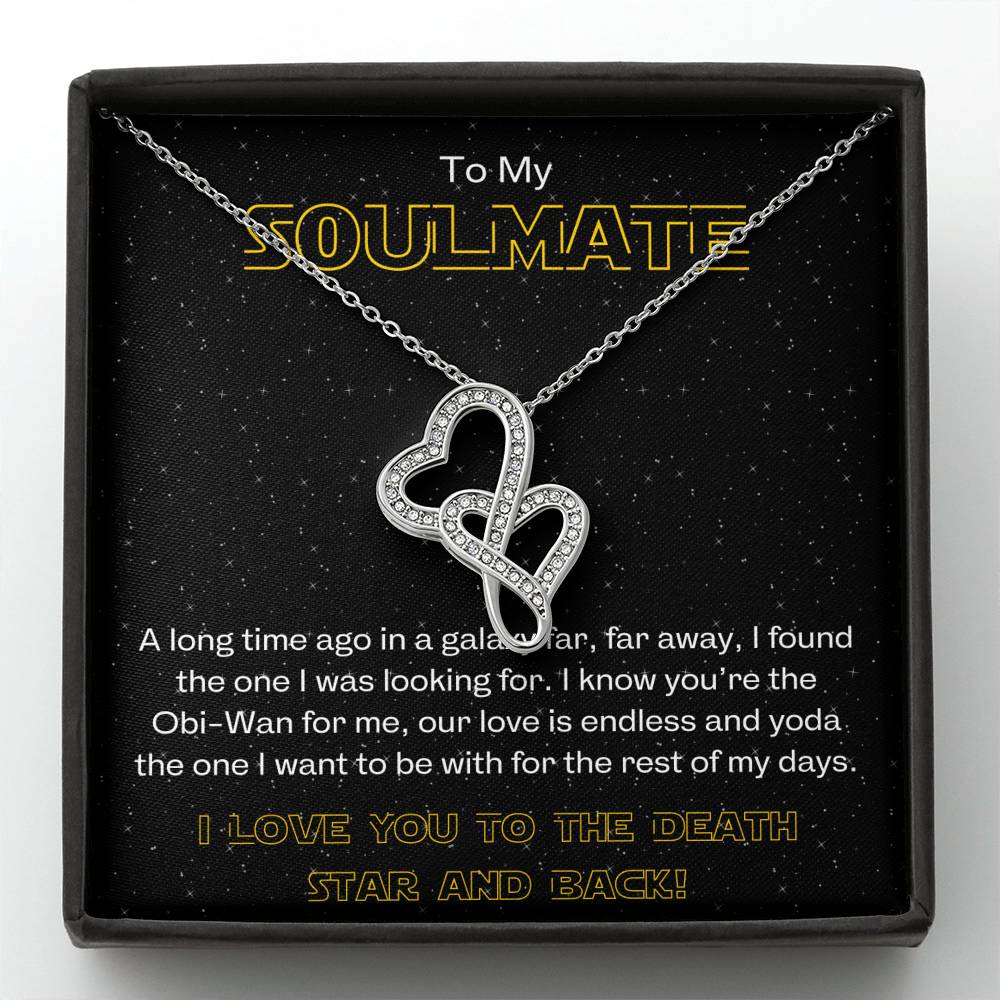 TO MY SOULMATE "GALAXY" DOUBLE HEARTS NECKLACE GIFT SET - ON CLOUD NINE GIFTS