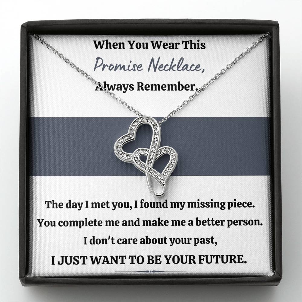 TO MY LOVE "PROMISE NECKLACE - YOUR FUTURE" DOUBLE HEARTS NECKLACE GIFT SET - ON CLOUD NINE GIFTS