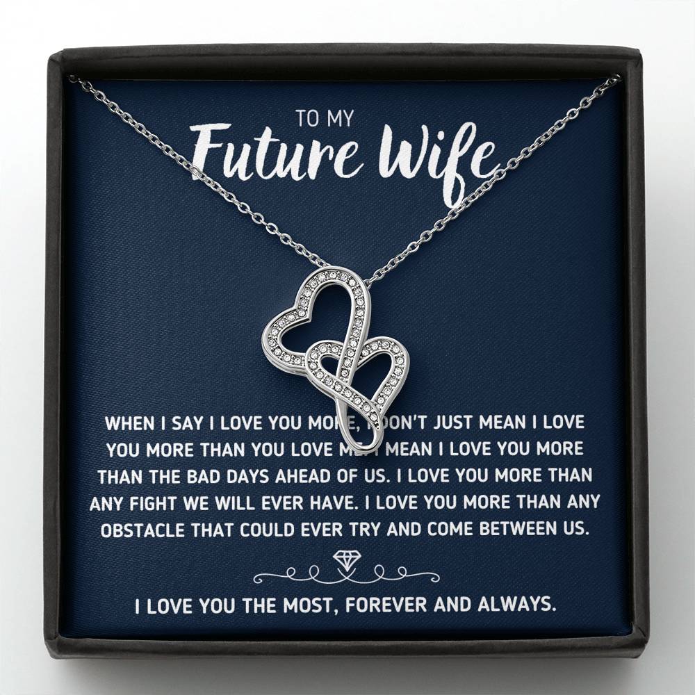 TO MY FUTURE WIFE "LOVE YOU THE MOST" DOUBLE HEARTS NECKLACE GIFT SET - ON CLOUD NINE GIFTS