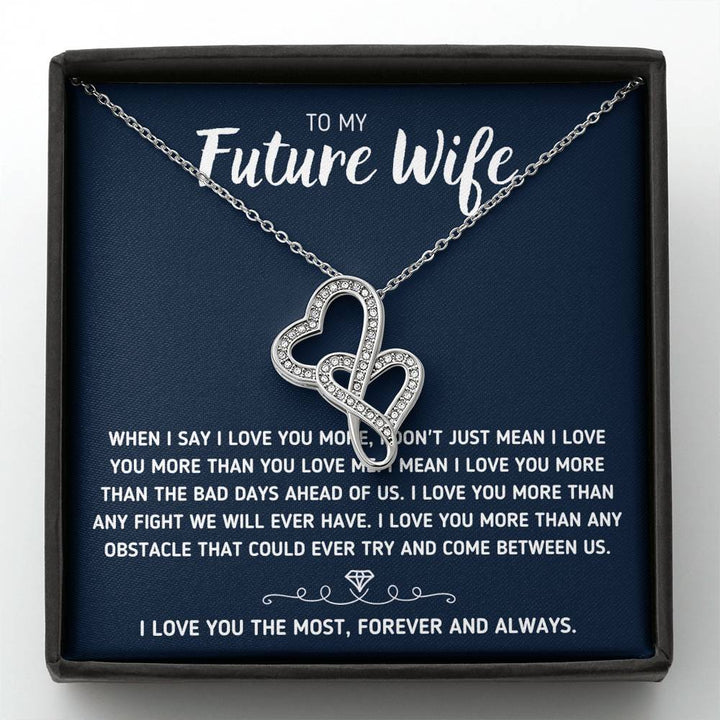 TO MY FUTURE WIFE "LOVE YOU THE MOST" DOUBLE HEARTS NECKLACE GIFT SET - ON CLOUD NINE GIFTS