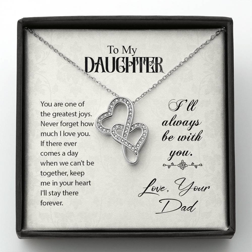 TO MY DAUGHTER "GREATEST JOYS" DOUBLE HEARTS NECKLACE GIFT SET - ON CLOUD NINE GIFTS