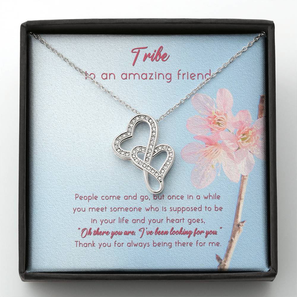 TO MY FRIEND "COME AND GO" DOUBLE HEARTS NECKLACE GIFT SET - ON CLOUD NINE GIFTS