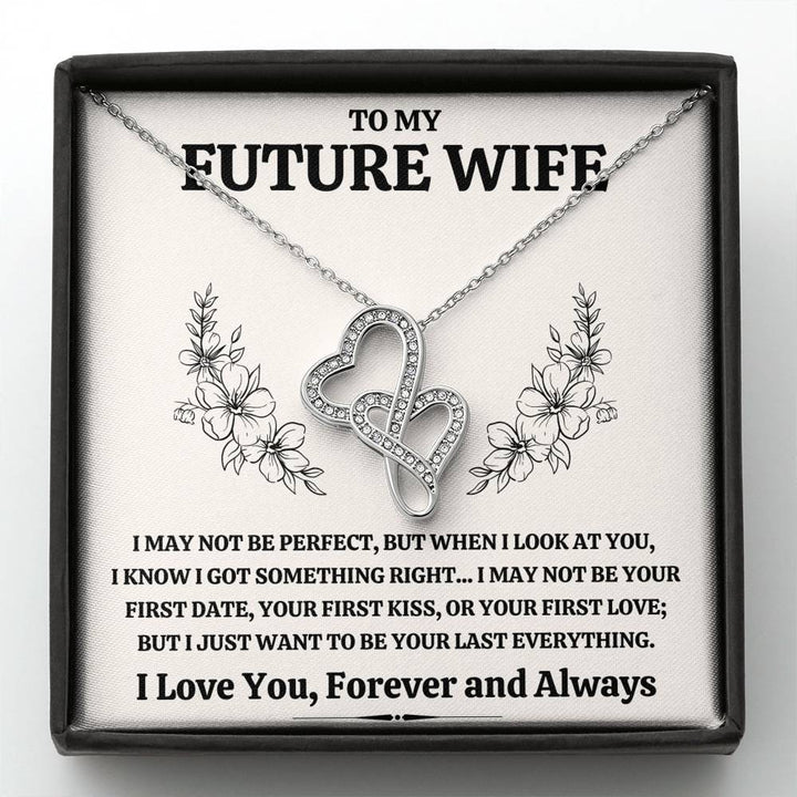 TO MY FUTURE WIFE "SOMETHING RIGHT" DOUBLE HEARTS NECKLACE GIFT SET - ON CLOUD NINE GIFTS