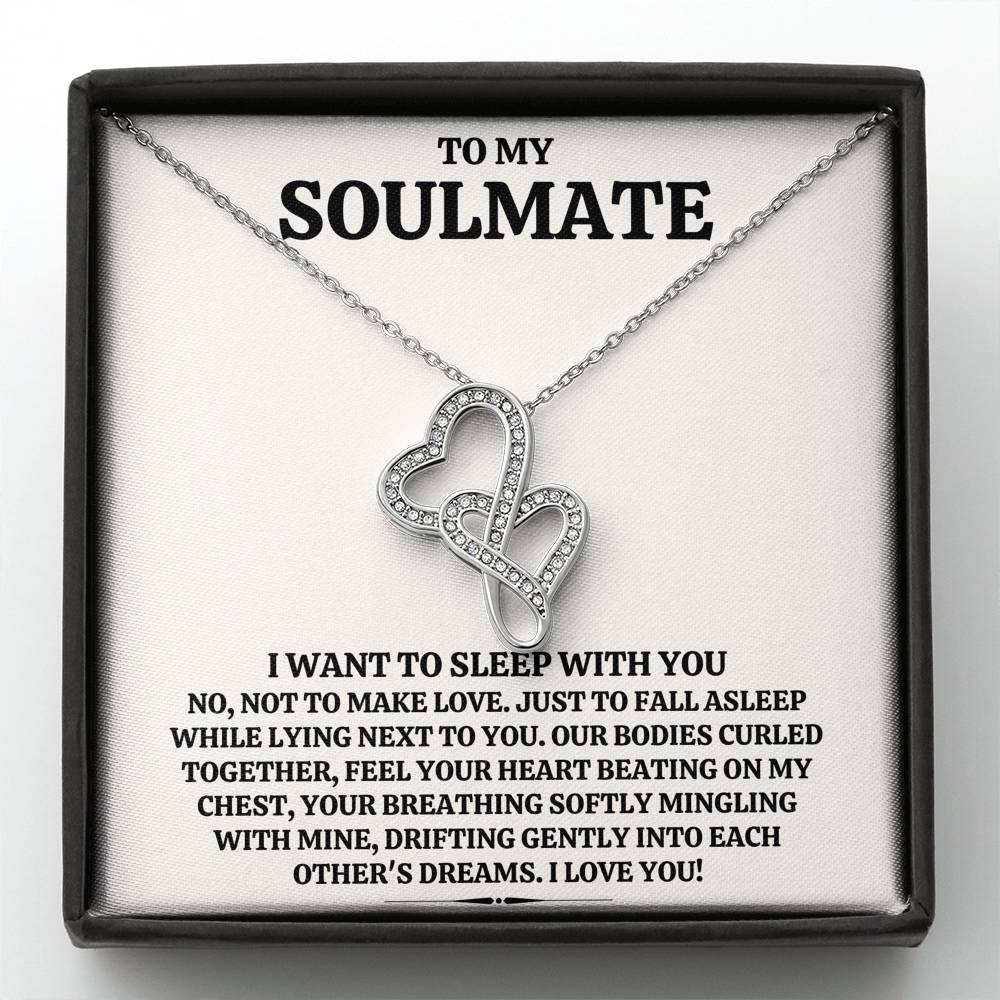 TO MY SOULMATE "SLEEP WITH YOU" DOUBLE HEARTS NECKLACE GIFT SET - ON CLOUD NINE GIFTS