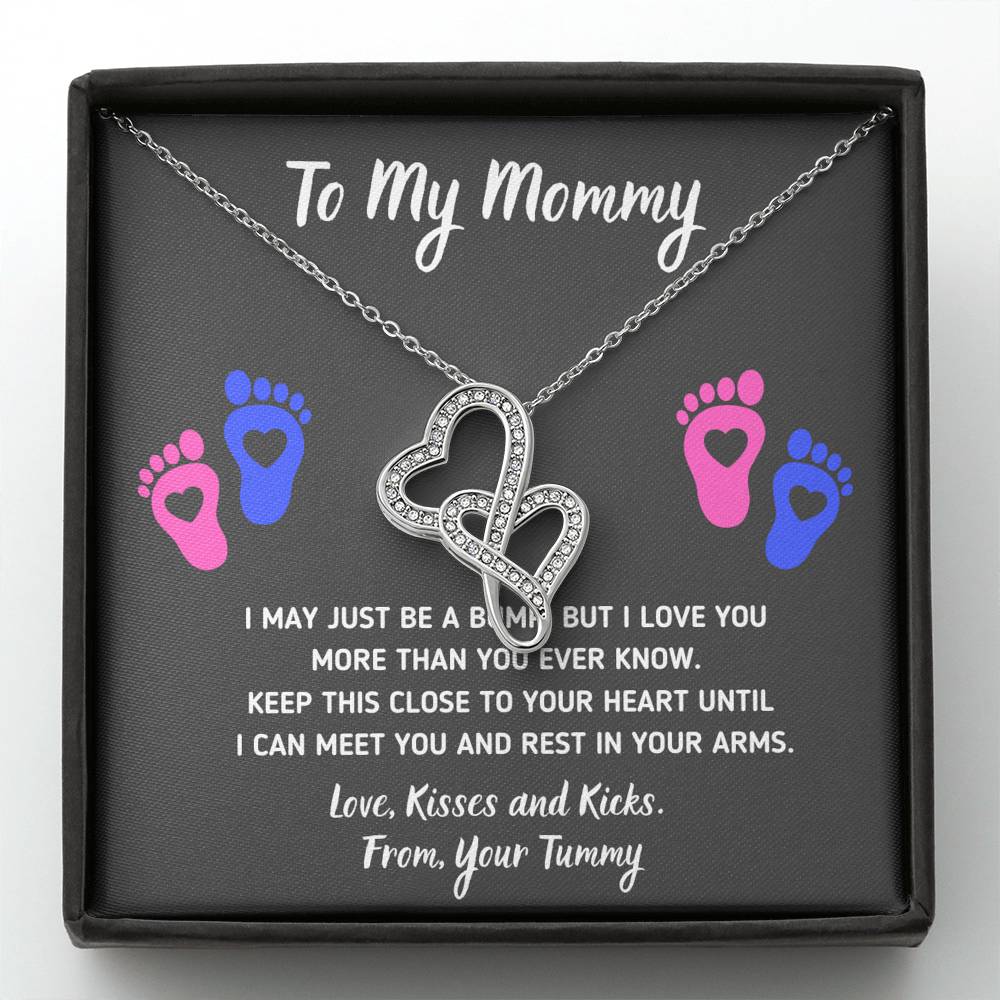 TO MY MOMMY "HEART-FEET" DOUBLE HEARTS NECKLACE GIFT SET - ON CLOUD NINE GIFTS