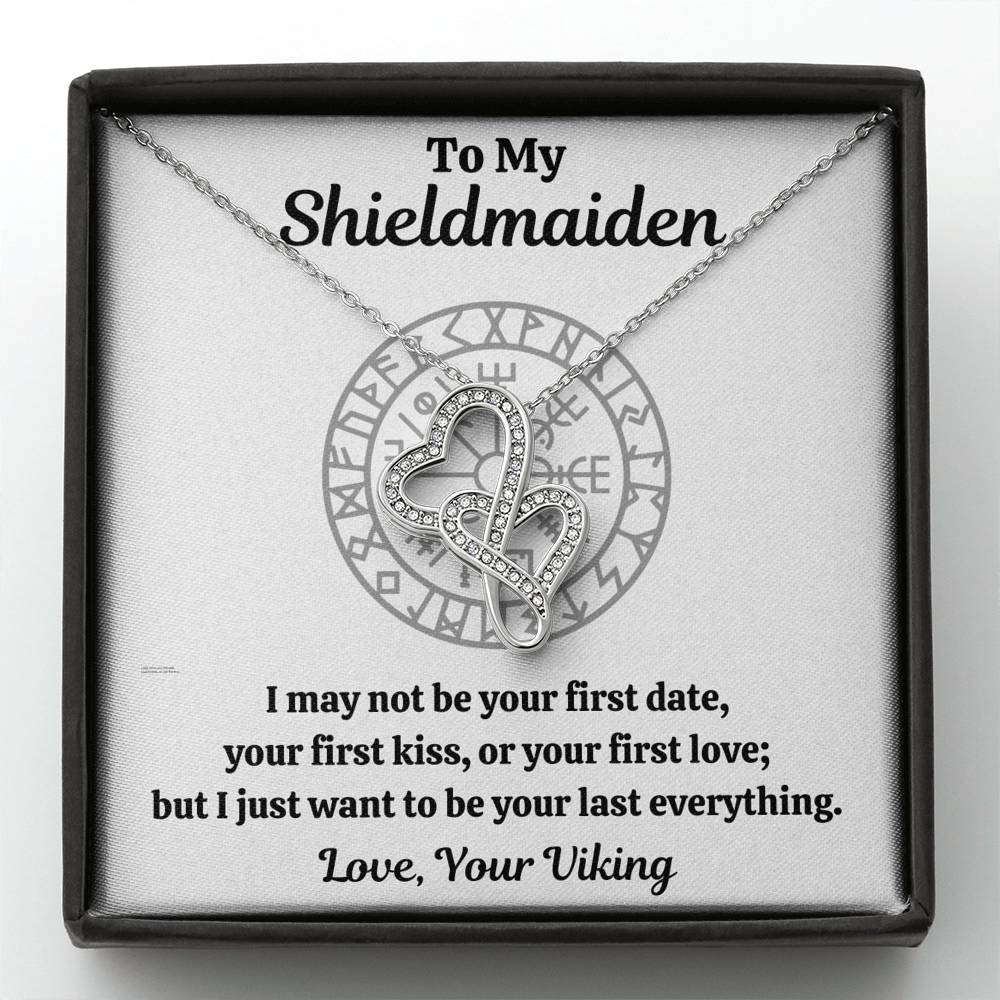 TO MY SHIELDMAIDEN "LAST EVERYTHING" DOUBLE HEARTS NECKLACE GIFT SET - ON CLOUD NINE GIFTS