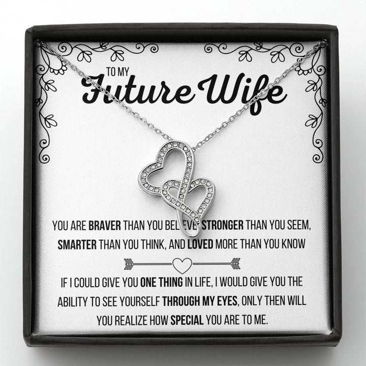 TO MY FUTURE WIFE "LOVED MORE THAN YOU KNOW" DOUBLE HEARTS NECKLACE GIFT SET - ON CLOUD NINE GIFTS