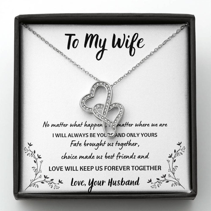 TO MY WIFE "FOREVER TOGETHER" DOUBLE HEARTS NECKLACE GIFT SET - ON CLOUD NINE GIFTS