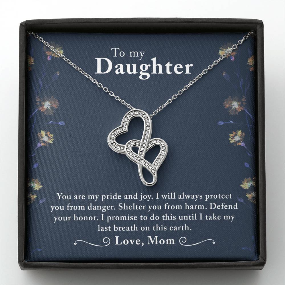TO MY DAUGHTER "LAST BREATH" DOUBLE HEARTS NECKLACE GIFT SET - ON CLOUD NINE GIFTS