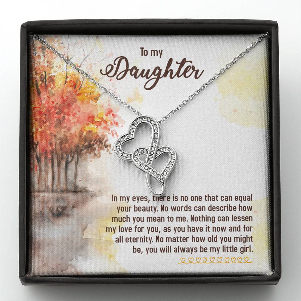 TO MY DAUGHTER "EQUAL YOUR BEAUTY - FALL" DOUBLE HEARTS NECKLACE GIFT SET - ON CLOUD NINE GIFTS