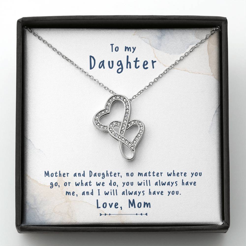 TO MY DAUGHTER "NO MATTER" DOUBLE HEARTS NECKLACE GIFT SET - ON CLOUD NINE GIFTS