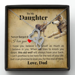 TO MY DAUGHTER "THIS OLD WOLF" DOUBLE HEARTS NECKLACE GIFT SET - ON CLOUD NINE GIFTS