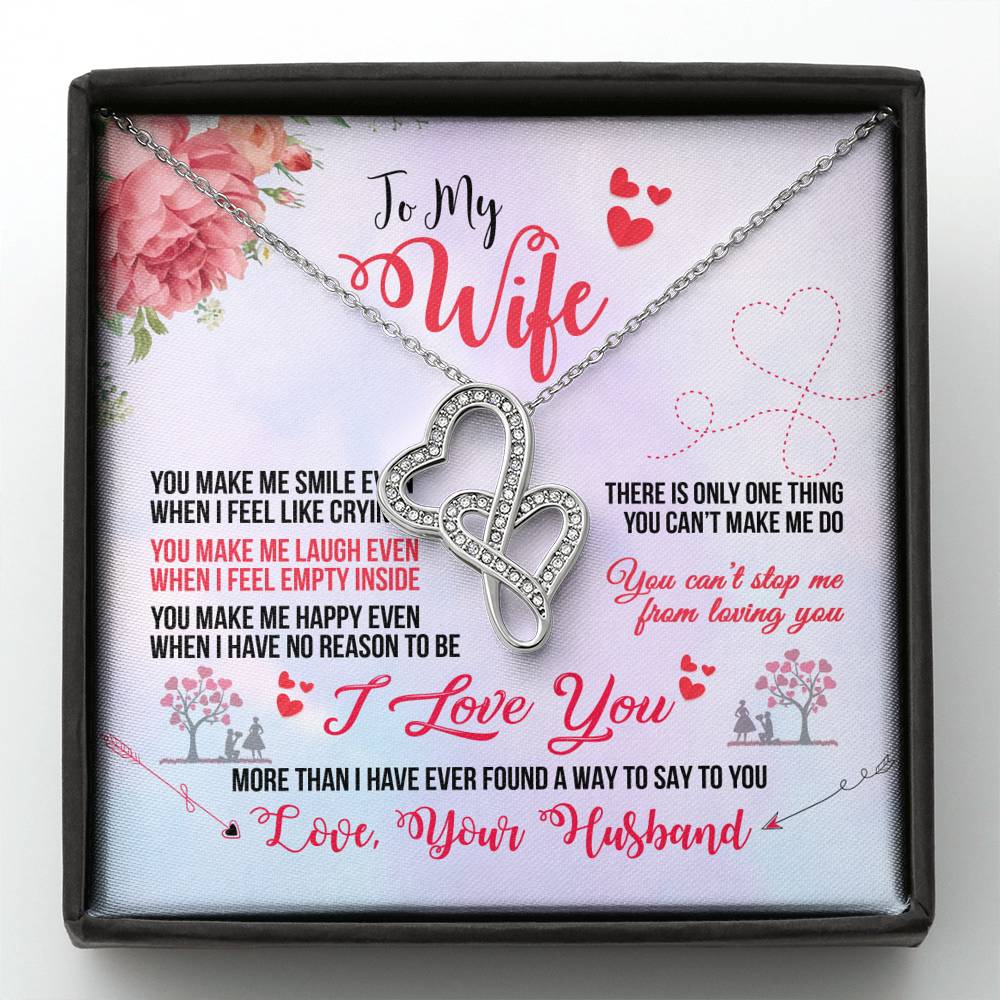 TO MY WIFE "EVEN WHEN" DOUBLE HEARTS NECKLACE GIFT SET - ON CLOUD NINE GIFTS