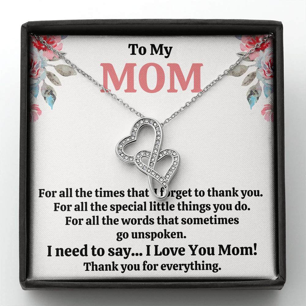 TO MY MOM "FOR ALL" DOUBLE HEARTS NECKLACE GIFT SET - ON CLOUD NINE GIFTS