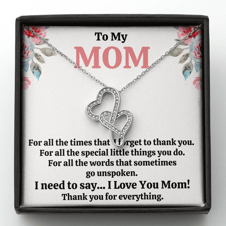 TO MY MOM "FOR ALL" DOUBLE HEARTS NECKLACE GIFT SET - ON CLOUD NINE GIFTS