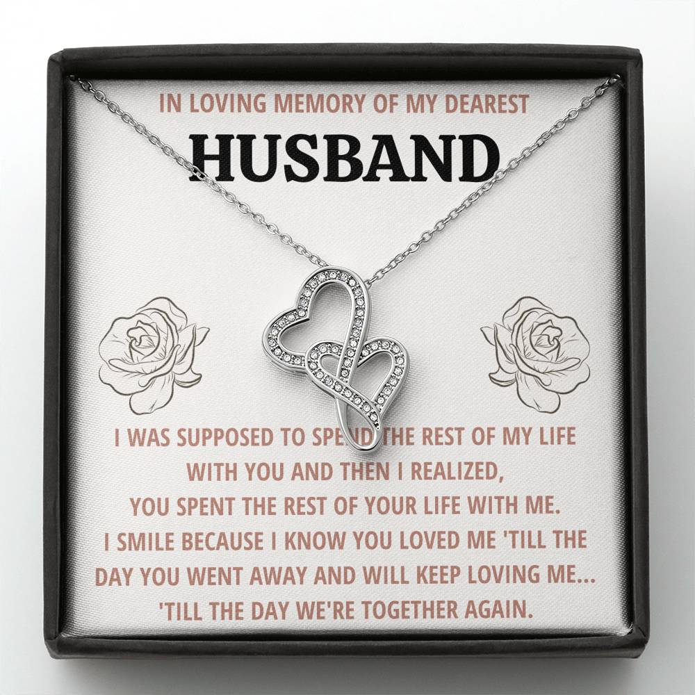TO MY HUSBAND "LIFE" REMEMBRANCE DOUBLE HEARTS NECKLACE GIFT SET - ON CLOUD NINE GIFTS