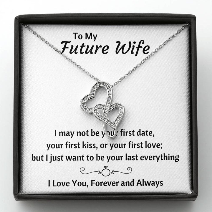 TO MY FUTURE WIFE "LAST EVERYTHING" DOUBLE HEARTS NECKLACE GIFT SET - ON CLOUD NINE GIFTS