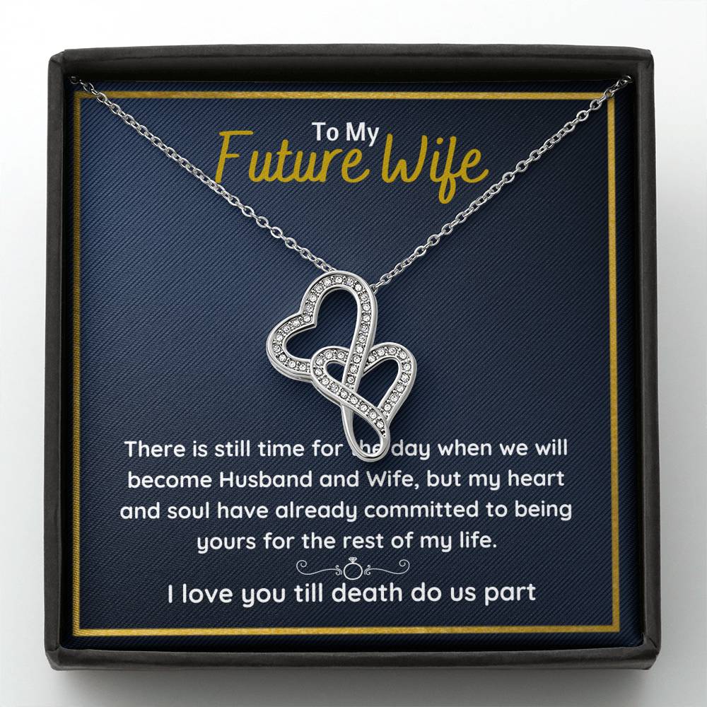 TO MY FUTURE WIFE "COMMITTED" DOUBLE HEARTS NECKLACE GIFT SET - ON CLOUD NINE GIFTS