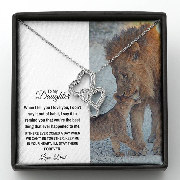 TO MY DAUGHTER "STAY THERE FOREVER" DOUBLE HEARTS NECKLACE GIFT SET - ON CLOUD NINE GIFTS