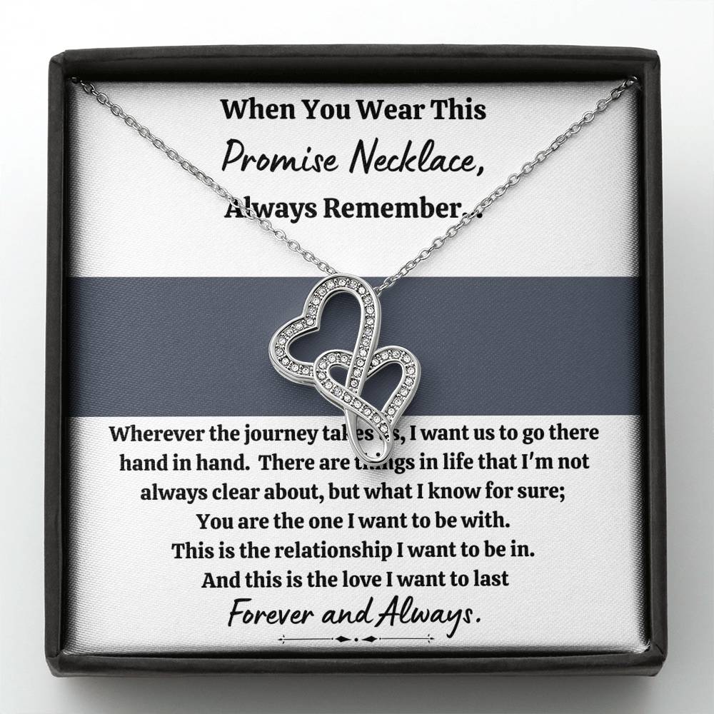 TO MY LOVE "PROMISE NECKLACE - GREY" DOUBLE HEARTS NECKLACE GIFT SET - ON CLOUD NINE GIFTS