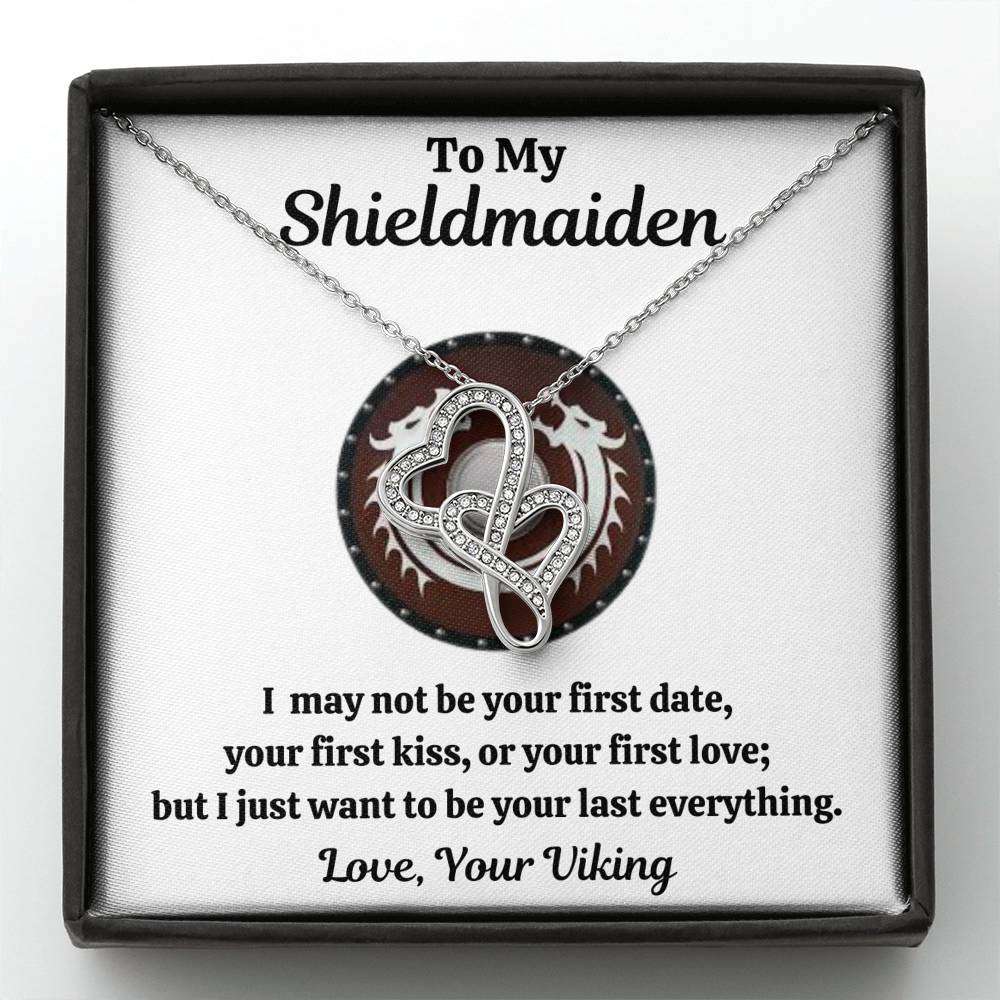 TO MY SHIELDMAIDEN "LAST EVERYTHING - RED" DOUBLE HEARTS NECKLACE GIFT SET - ON CLOUD NINE GIFTS