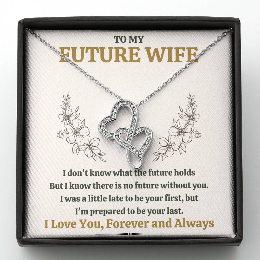 TO MY FUTURE WIFE "LATE" DOUBLE HEARTS NECKLACE GIFT SET - ON CLOUD NINE GIFTS