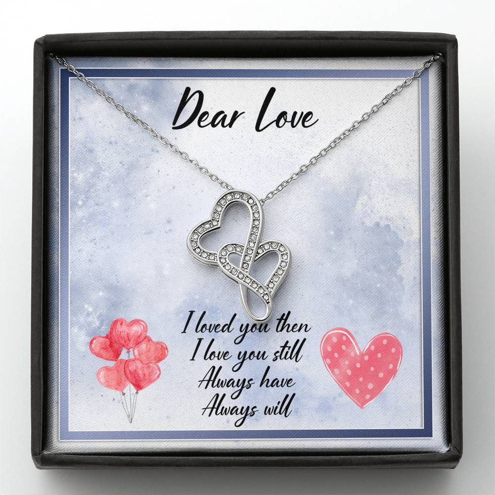 DEAR WIFE "LOVE YOU STILL" DOUBLE HEARTS NECKLACE GIFT SET - ON CLOUD NINE GIFTS