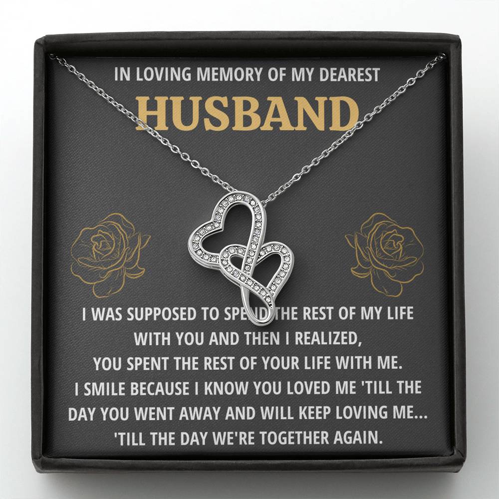 TO MY HUSBAND "LIFE - GOLDEN" REMEMBRANCE DOUBLE HEARTS NECKLACE GIFT SET - ON CLOUD NINE GIFTS