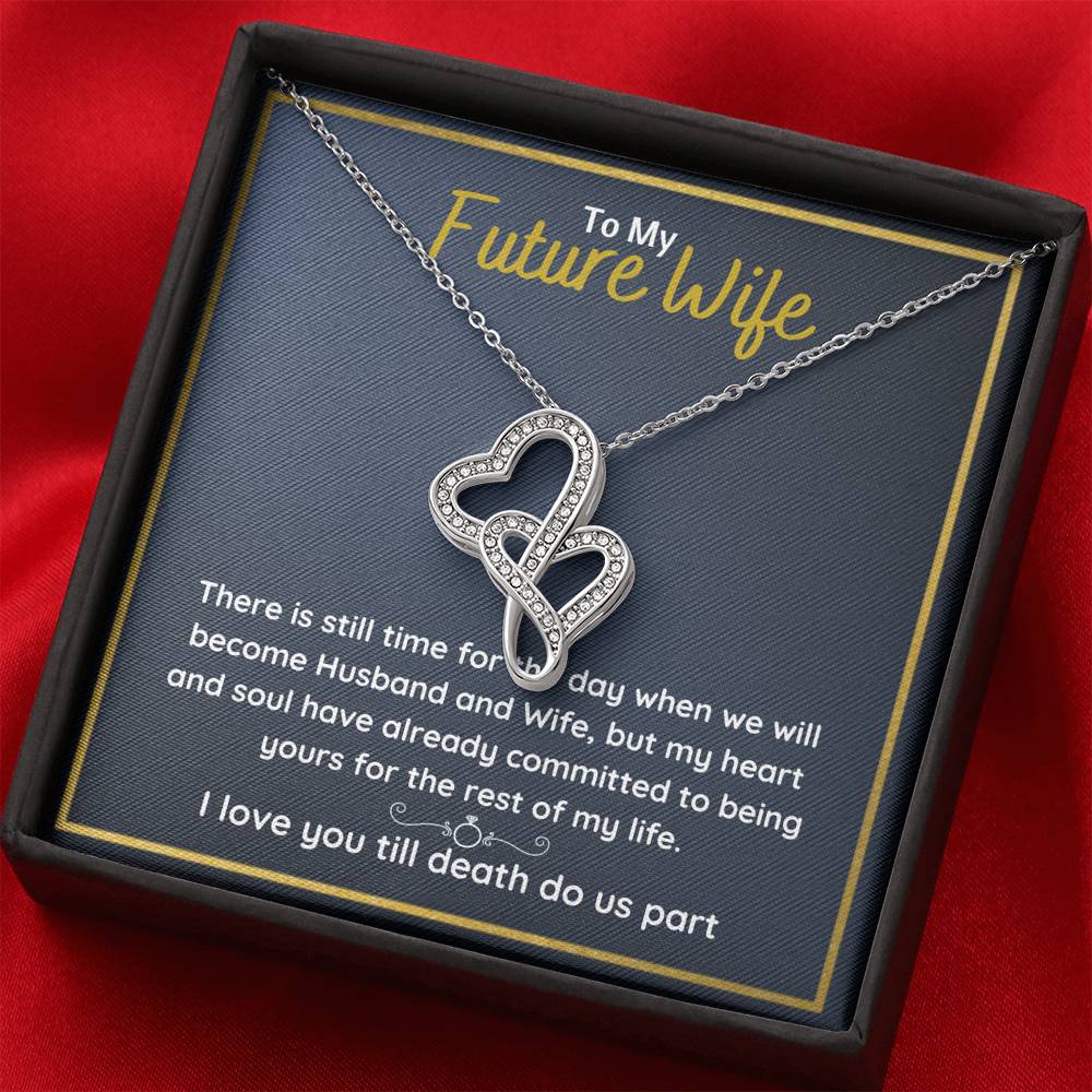 TO MY FUTURE WIFE "COMMITTED" DOUBLE HEARTS NECKLACE GIFT SET - ON CLOUD NINE GIFTS