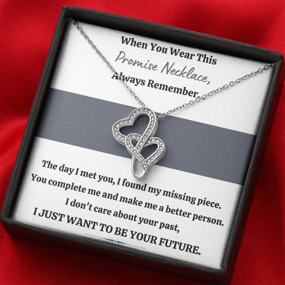TO MY LOVE "PROMISE NECKLACE - YOUR FUTURE" DOUBLE HEARTS NECKLACE GIFT SET - ON CLOUD NINE GIFTS