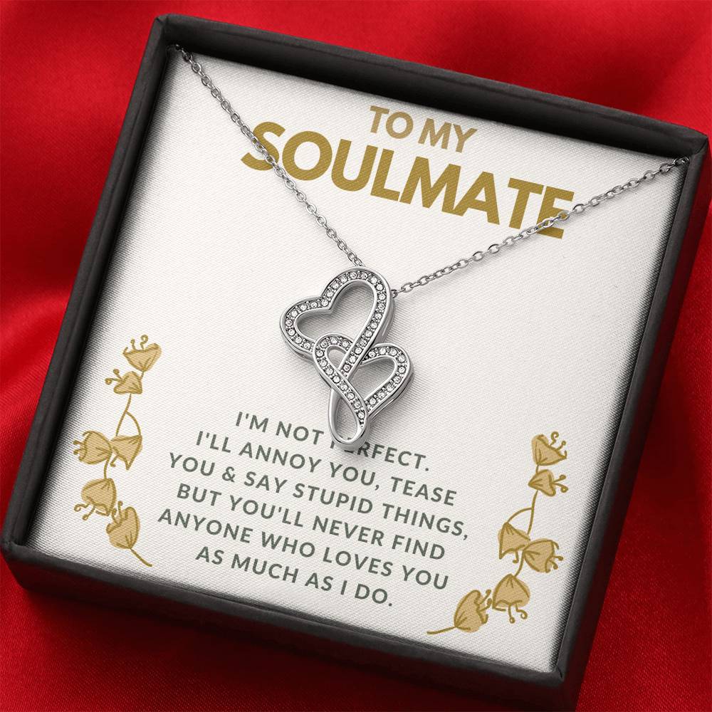 TO MY SOULMATE "TEASE YOU" DOUBLE HEARTS NECKLACE GIFT SET - ON CLOUD NINE GIFTS
