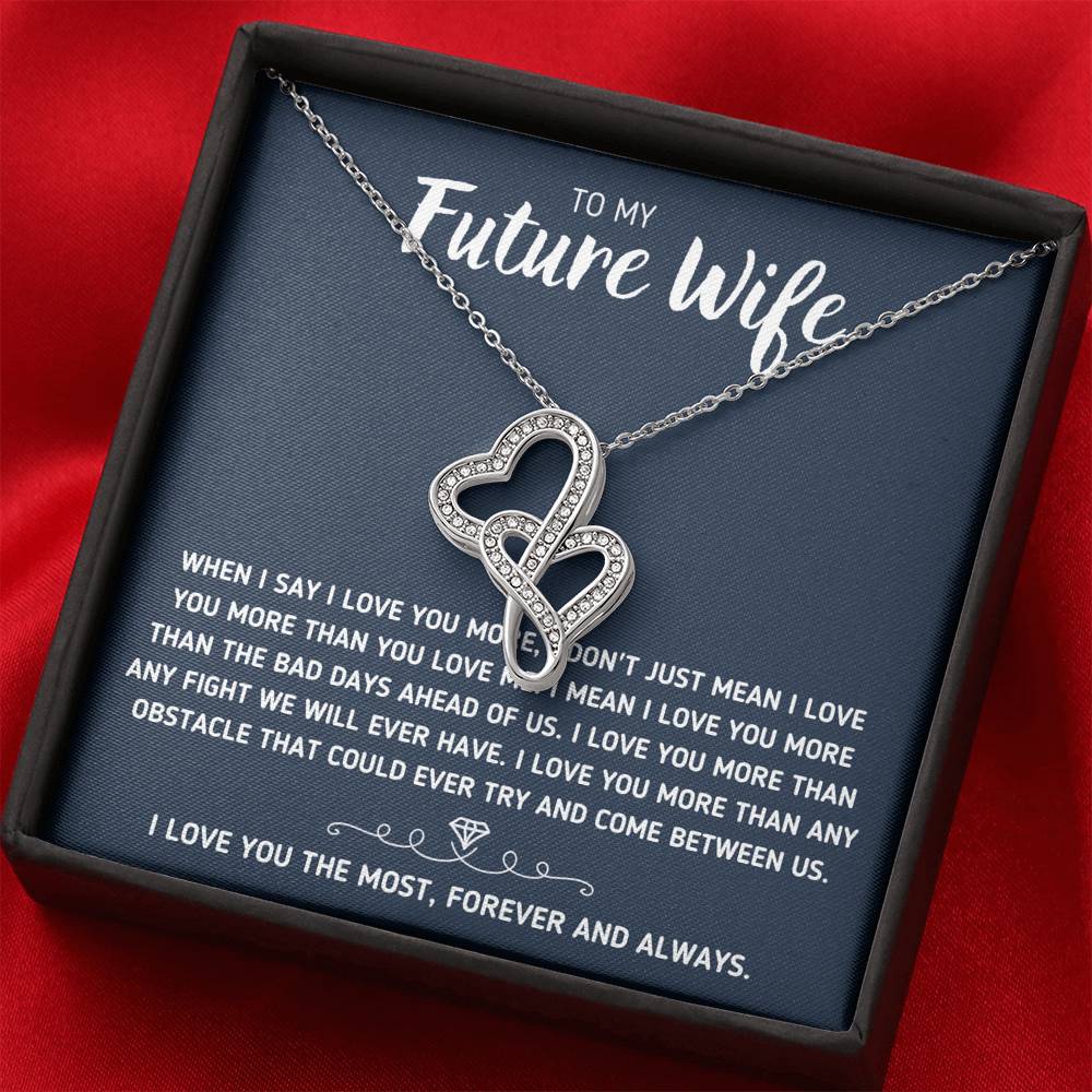 TO MY FUTURE WIFE "LOVE YOU THE MOST" DOUBLE HEARTS NECKLACE GIFT SET - ON CLOUD NINE GIFTS