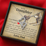 TO MY DAUGHTER "THIS OLD WOLF" DOUBLE HEARTS NECKLACE GIFT SET - ON CLOUD NINE GIFTS