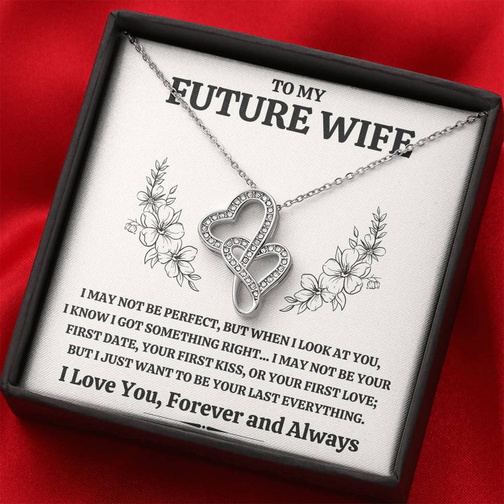 TO MY FUTURE WIFE "SOMETHING RIGHT" DOUBLE HEARTS NECKLACE GIFT SET - ON CLOUD NINE GIFTS
